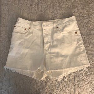 White Denim Levi Shorts